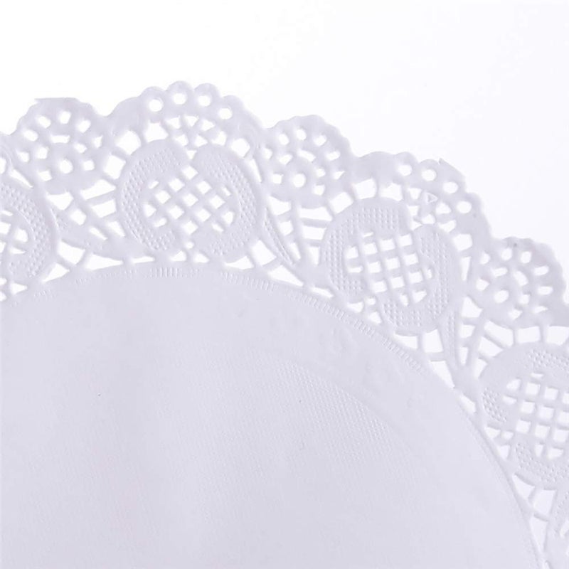 Tim&Lin White Lace Paper Doilies - 6 inch Round Paper Doilies - Disposable Paper Placemats - for Wedding, Birthday, Cakes, Desserts, Tableware Food Decoration, Pack of 100 - Image 4